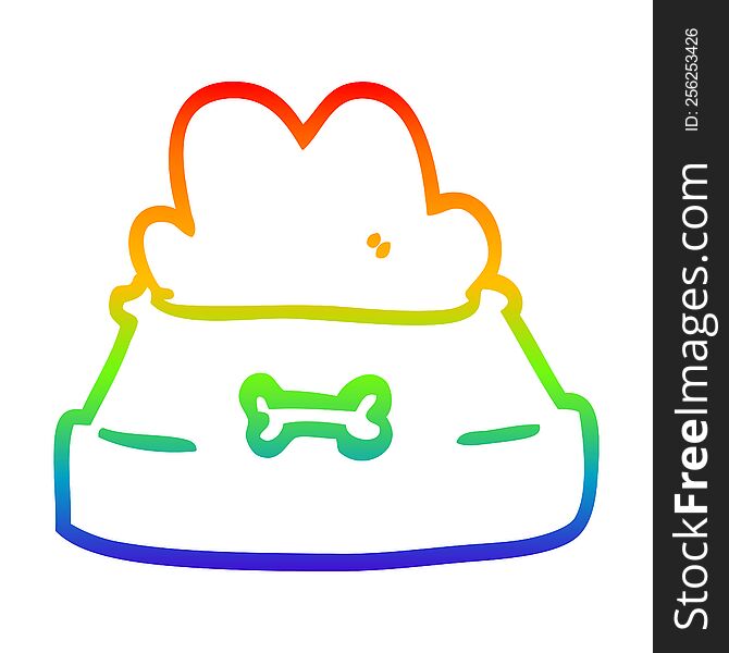 Rainbow Gradient Line Drawing Cartoon Pet Bowl