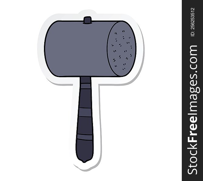 sticker of a cartoon hammer