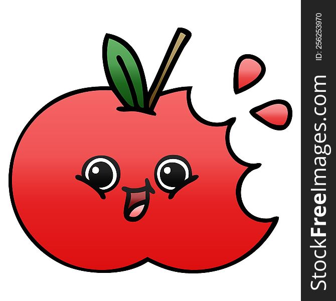 Gradient Shaded Cartoon Red Apple