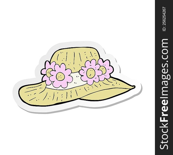 sticker of a cartoon summer hat