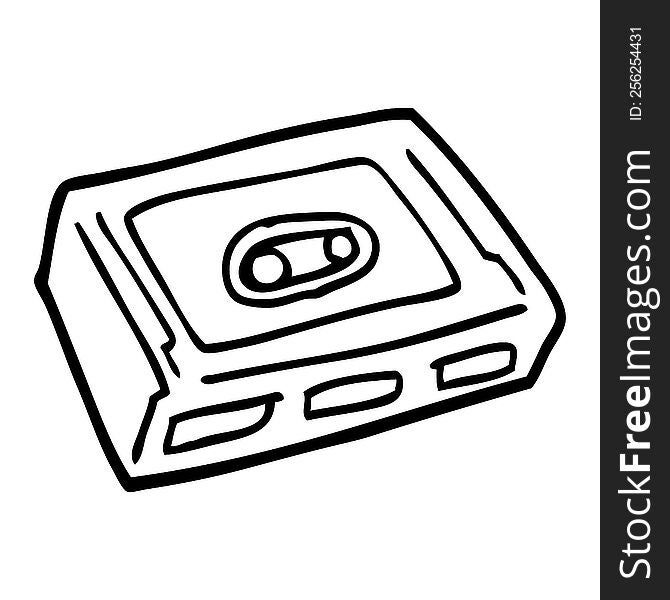 line drawing cartoon cassette tape deck