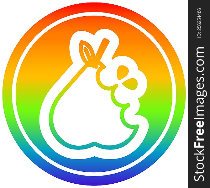 juicy pear circular icon with rainbow gradient finish. juicy pear circular icon with rainbow gradient finish