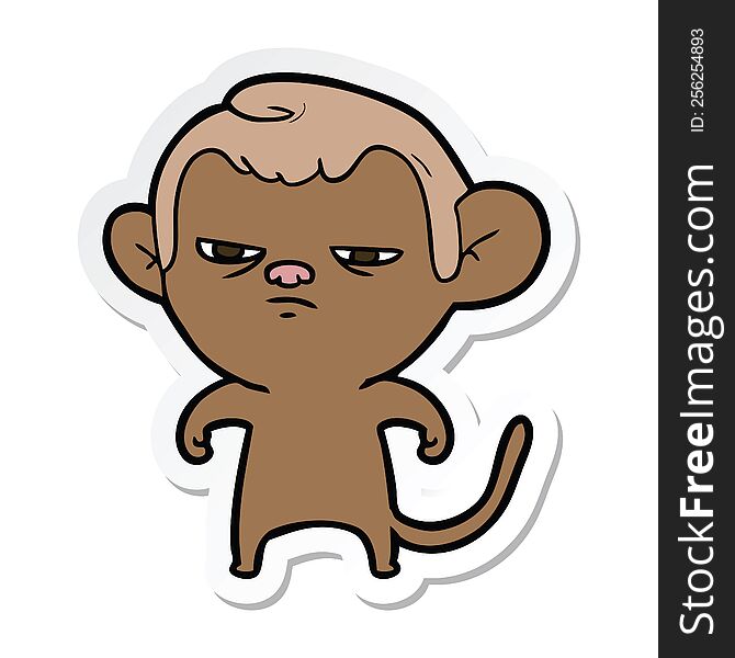 Sticker Of A Cartoon Monkey