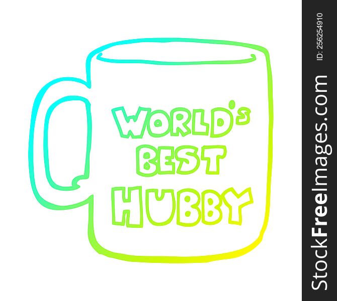 Cold Gradient Line Drawing Worlds Best Hubby Mug