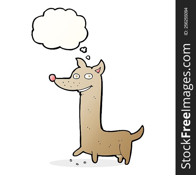 Funny Cartoon Dog With Thought Bubble