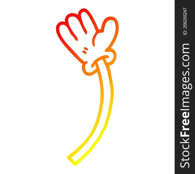 warm gradient line drawing of a cartoon hand gesture