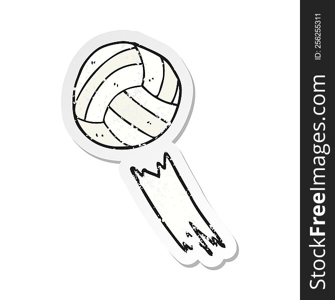 retro distressed sticker of a cartoon soccer ball