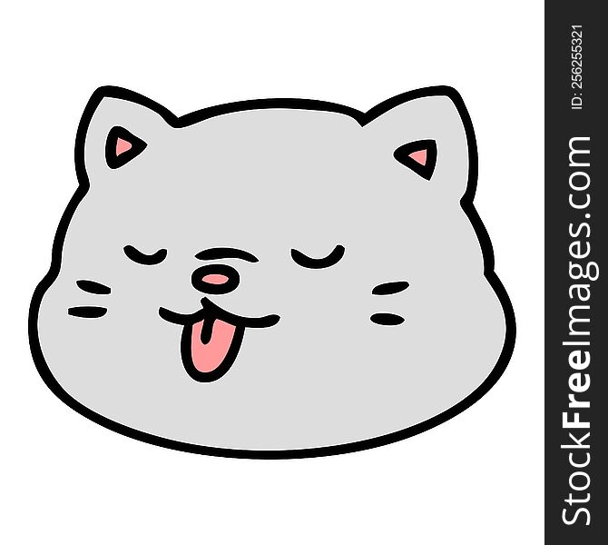 cartoon of a cat sticking out tongue. cartoon of a cat sticking out tongue