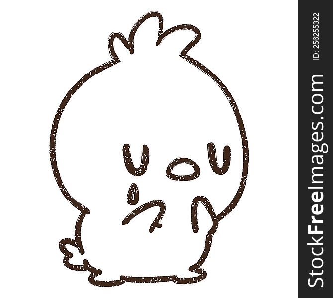 Sad Bird Charcoal Drawing