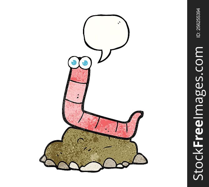 freehand drawn texture speech bubble cartoon worm