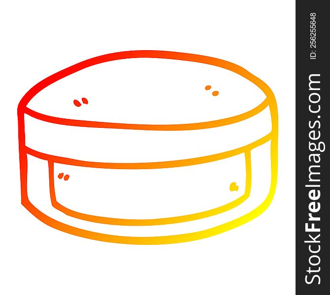 warm gradient line drawing of a cartoon beauty lotion tub