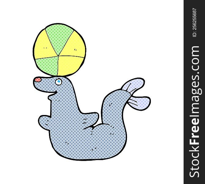 cartoon seal with ball