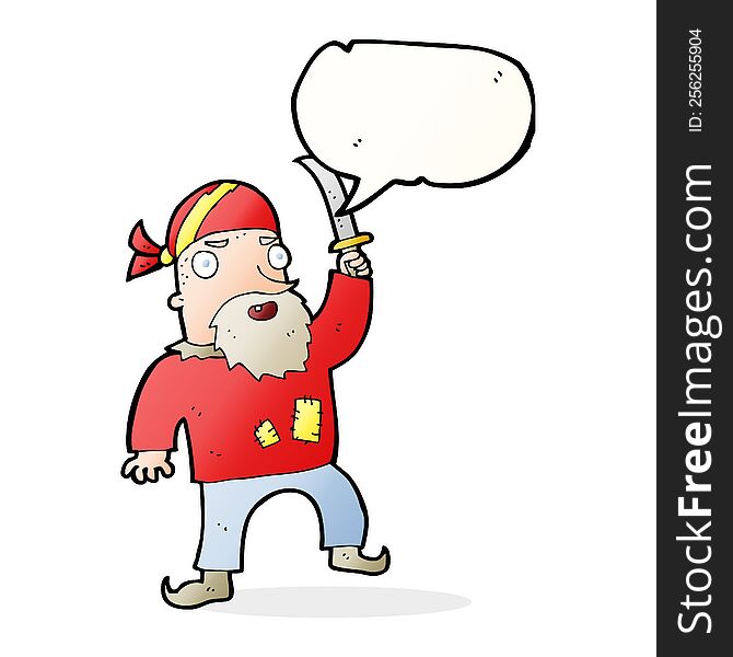 Cartoon Pirate With Speech Bubble