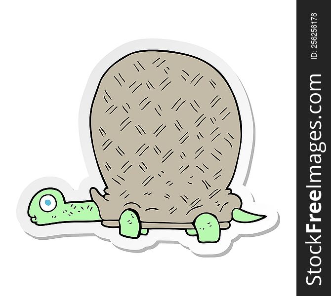 Sticker Of A Cartoon Tortoise
