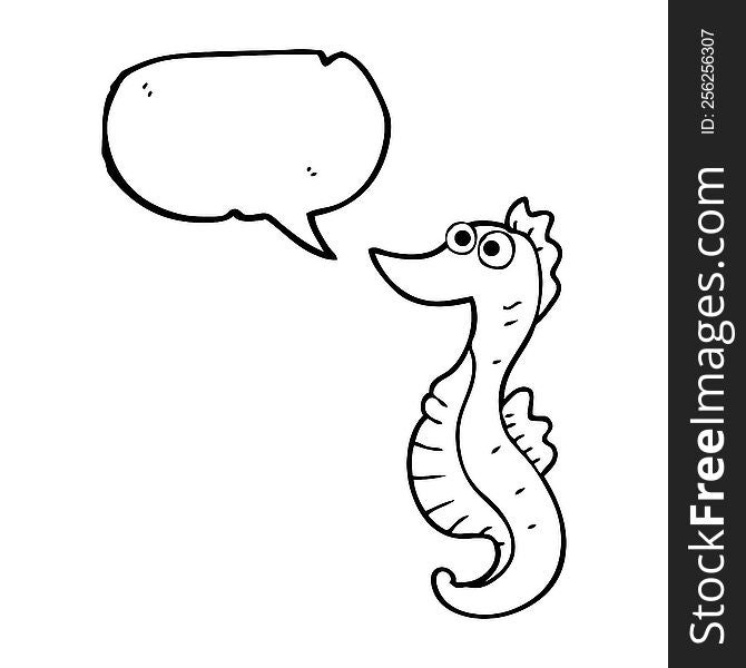 speech bubble cartoon seahorse