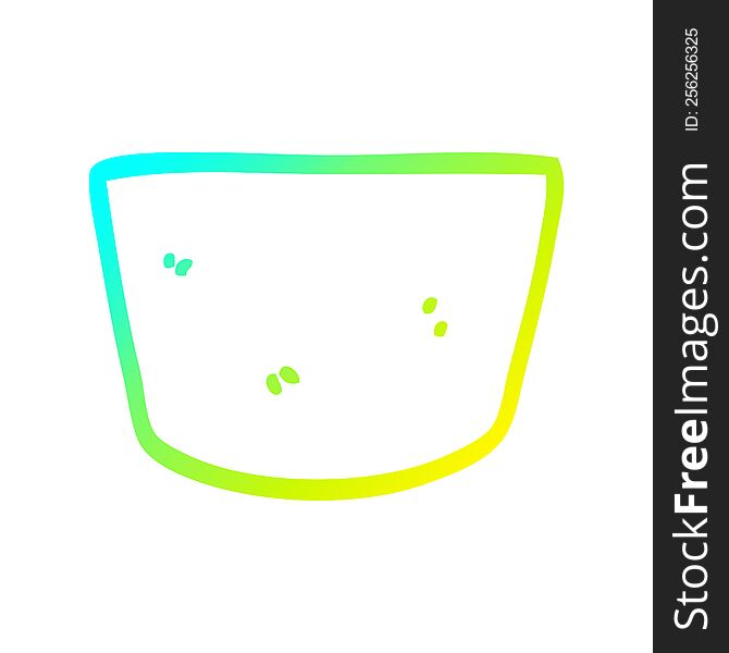 Cold Gradient Line Drawing Cartoon Pot