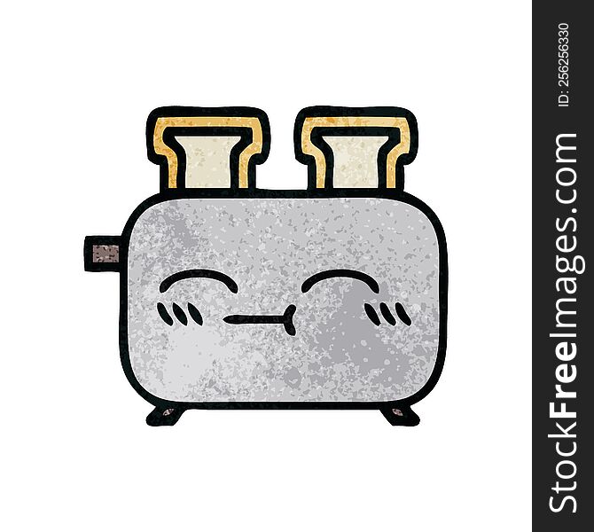 retro grunge texture cartoon of a of a toaster