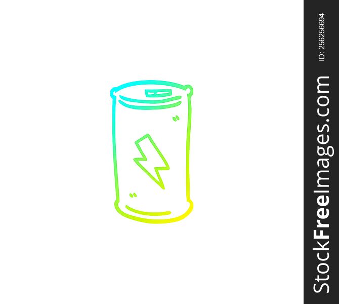 Cold Gradient Line Drawing Cartoon Electric Battery