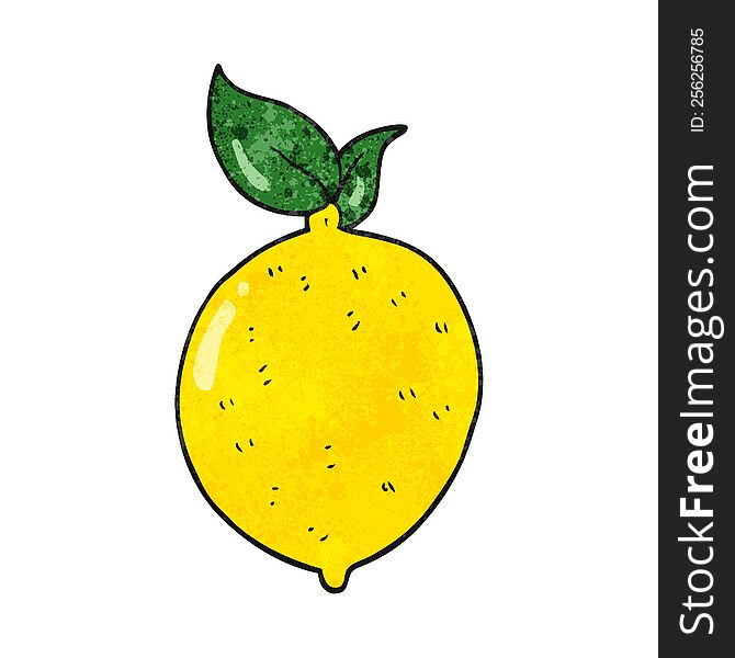 freehand textured cartoon lemon