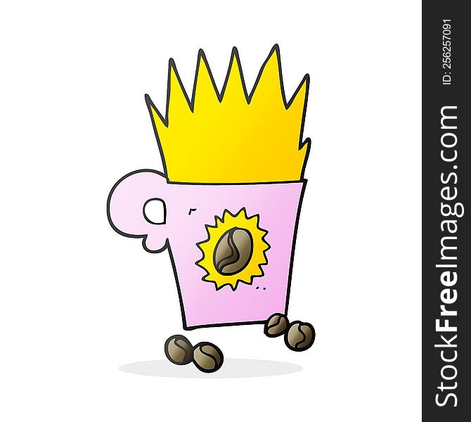 cartoon crazy powerful coffee