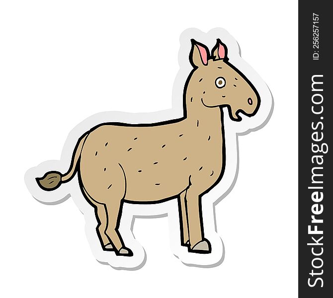 sticker of a cartoon mule