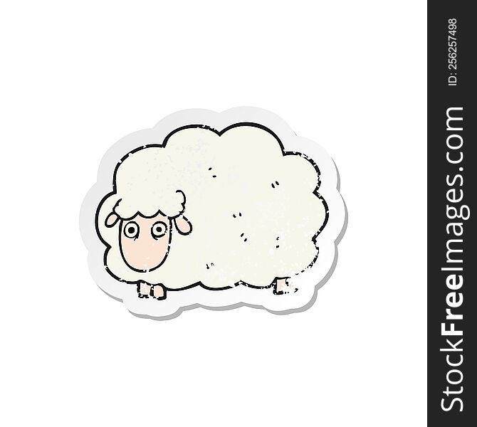 retro distressed sticker of a cartoon farting sheep