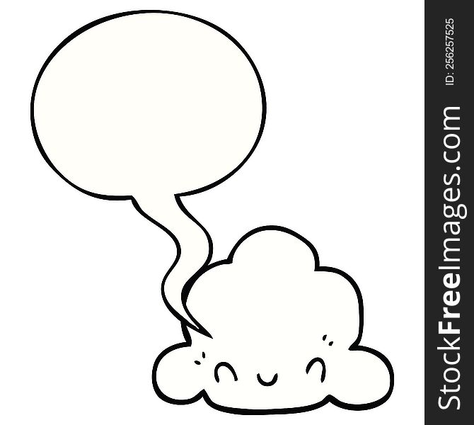 cartoon cloud and speech bubble