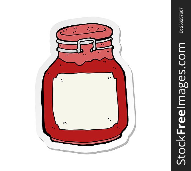 sticker of a cartoon jam preserve