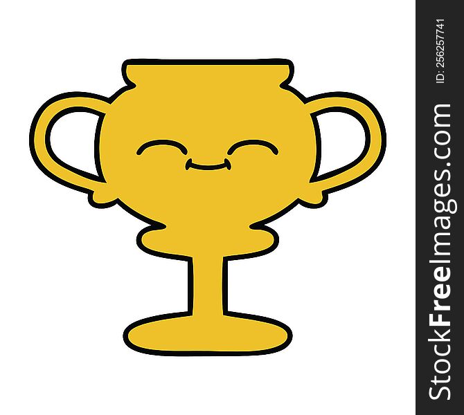 cute cartoon of a trophy. cute cartoon of a trophy