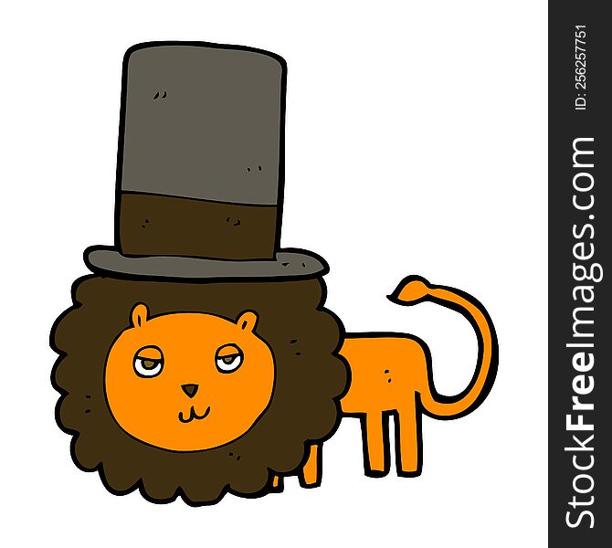 cartoon lion in top hat