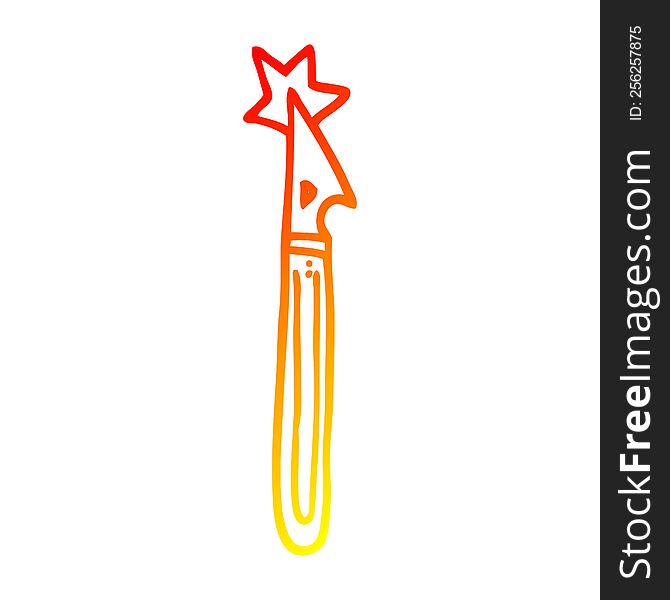 warm gradient line drawing of a cartoon craft knife