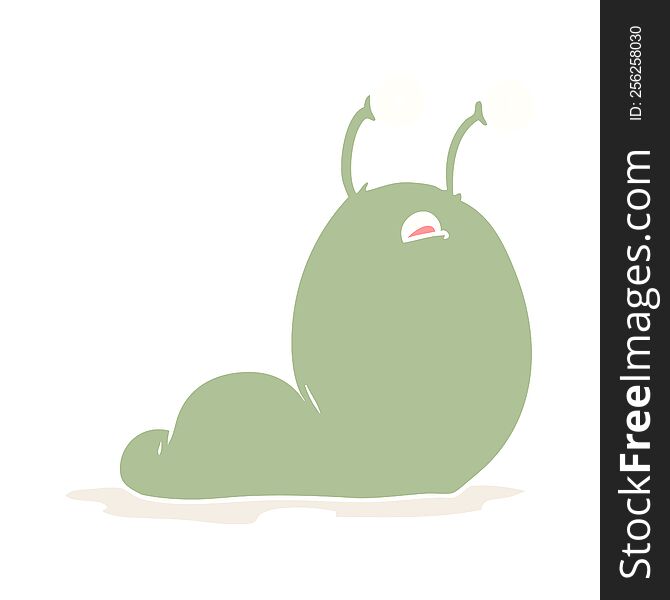 Flat Color Style Cartoon Slug