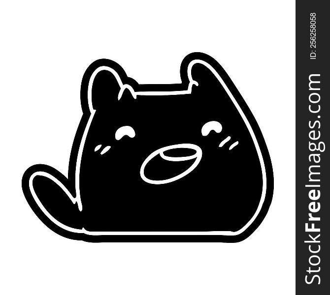 cartoon icon of a kawaii cat