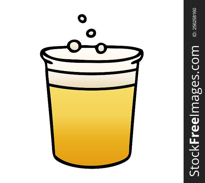 quirky gradient shaded cartoon glass of beer