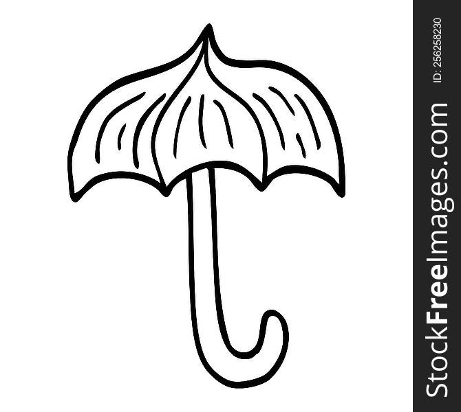line drawing cartoon open umbrella