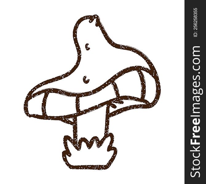 Toadstool Mushroom Charcoal Drawing