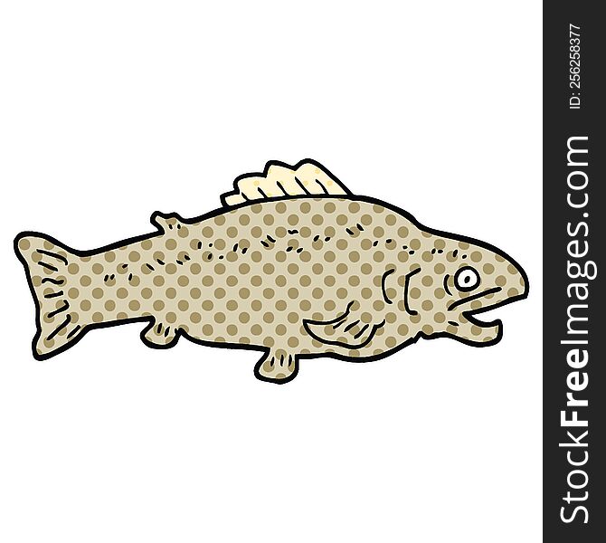 comic book style cartoon large fish