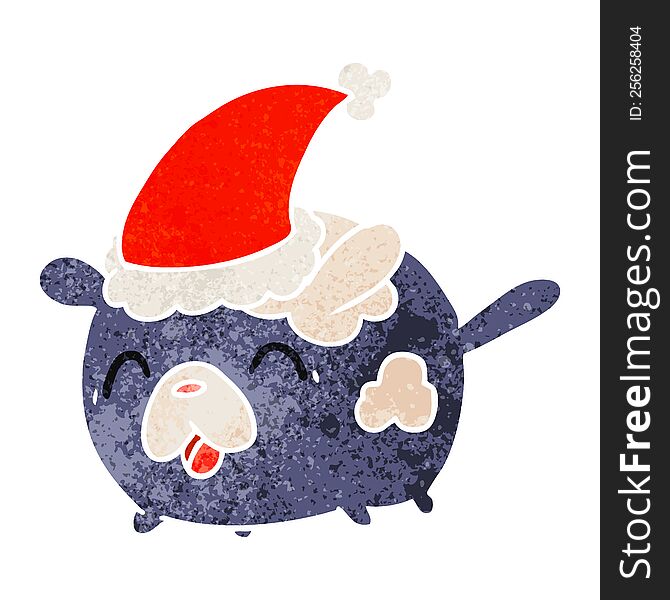 Christmas Retro Cartoon Of Kawaii Dog