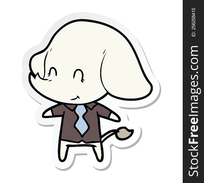 sticker of a cute cartoon elephant boss