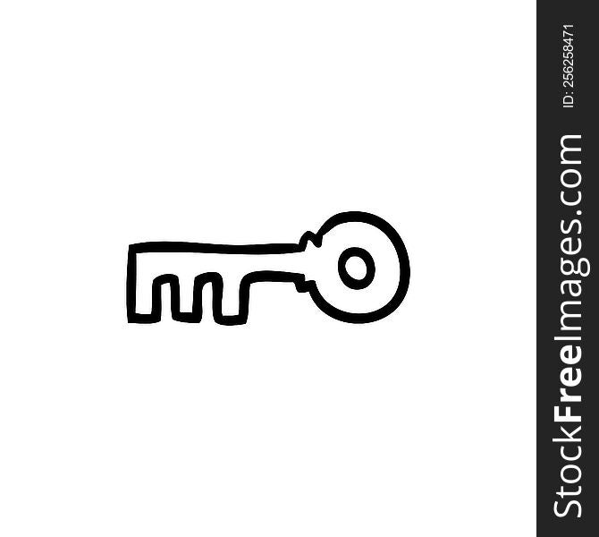 Line Drawing Doodle Of A Brass Key