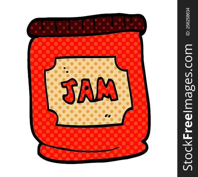 Cartoon Doodle Jam Pot