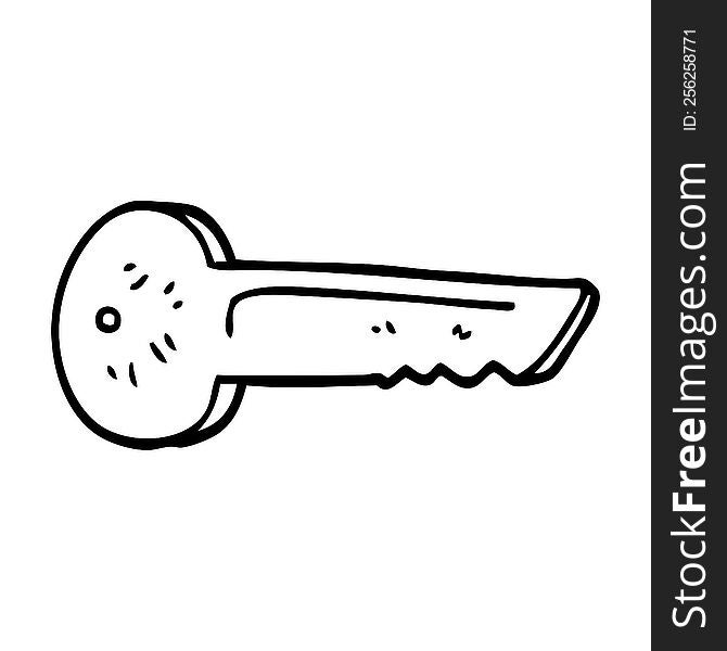 line drawing cartoon metal key