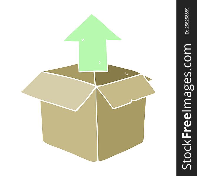 Flat Color Illustration Of A Cartoon Unpacking A Box