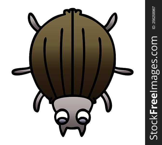 gradient shaded quirky cartoon beetle. gradient shaded quirky cartoon beetle