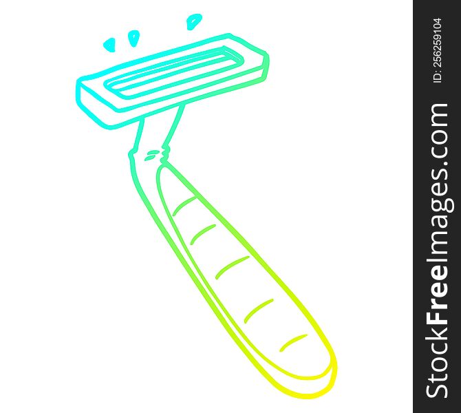 cold gradient line drawing of a cartoon disposable razor