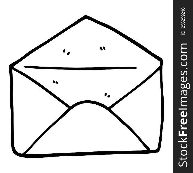 black and white cartoon envelope