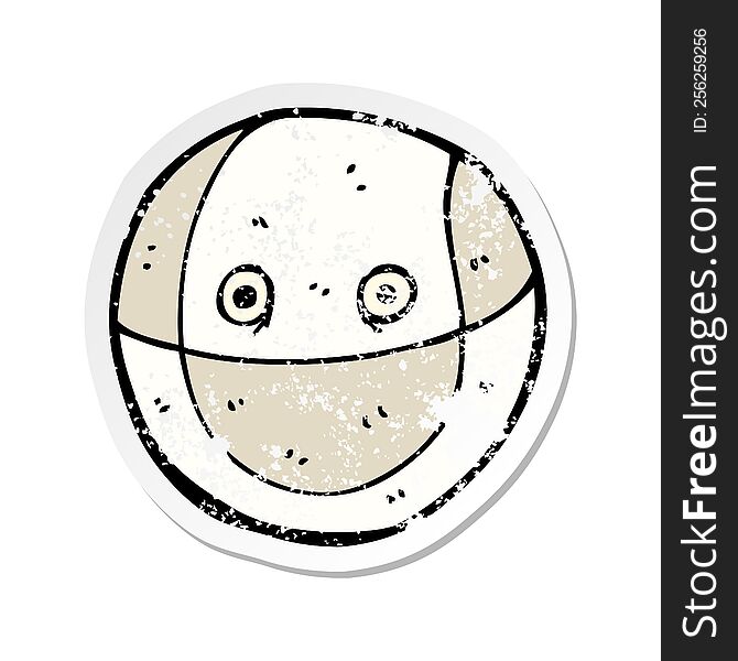 Retro Distressed Sticker Of A Cartoon Ball