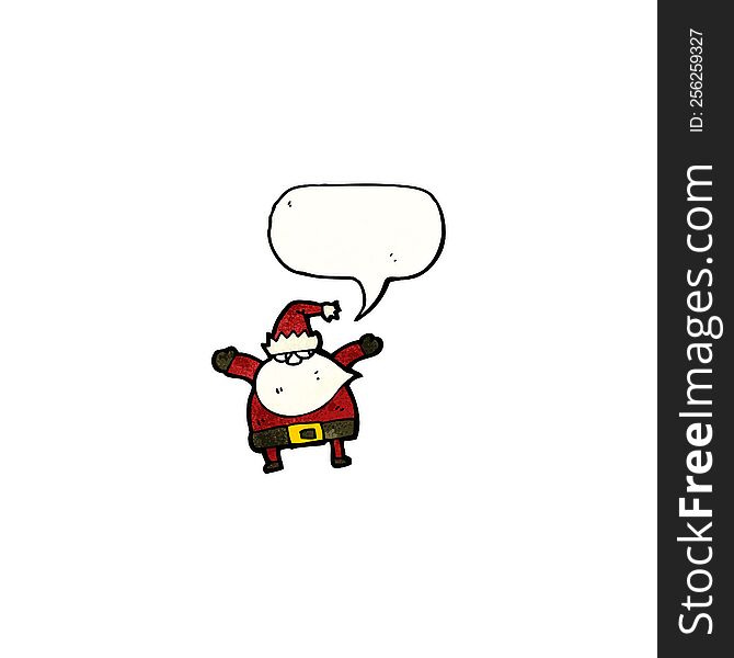 Cartoon Santa With Speech Bubble