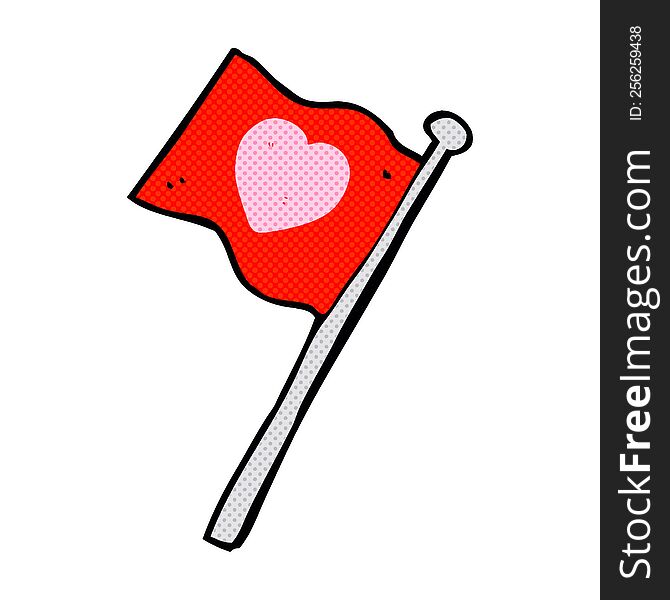 cartoon love heart flag