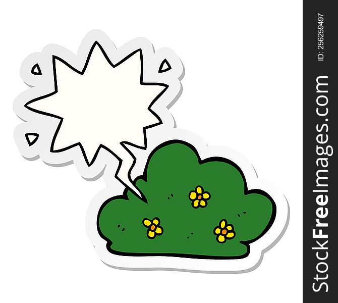 Cartoon Hedge And Speech Bubble Sticker